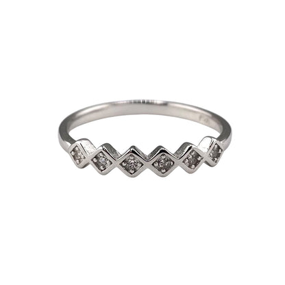 CZ Diamond Row Ring Sterling Silver