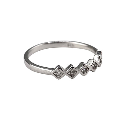 CZ Diamond Row Ring Sterling Silver