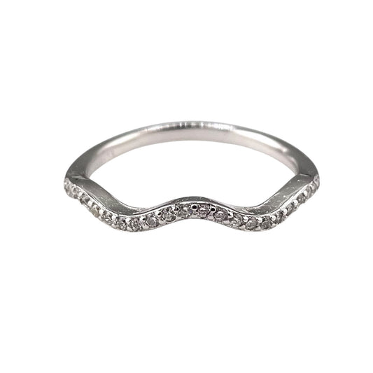 CZ Wave Row Ring Sterling Silver
