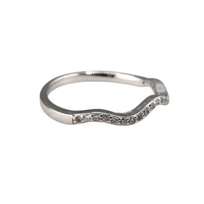 CZ Wave Row Ring Sterling Silver