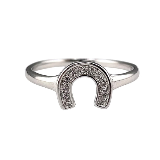 CZ Horseshoe Ring Sterling Silver