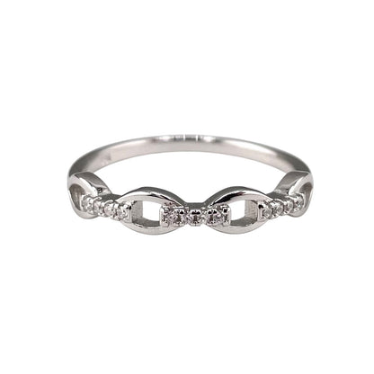 CZ Link Ring Sterling Silver