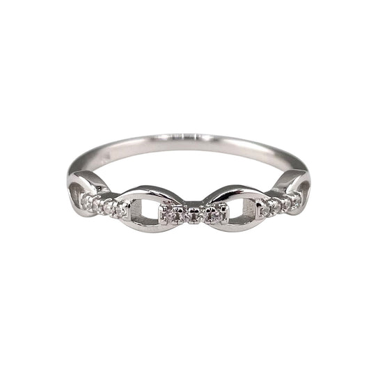 CZ Link Ring Sterling Silver