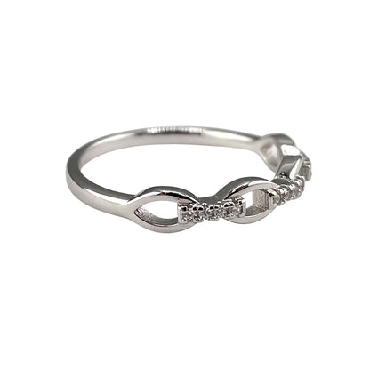 CZ Link Ring Sterling Silver