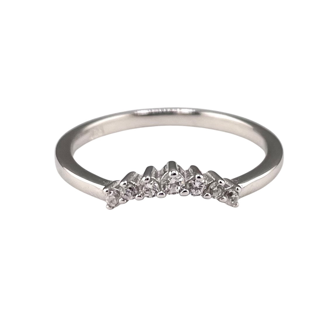 CZ Ascending Row Ring Sterling Silver