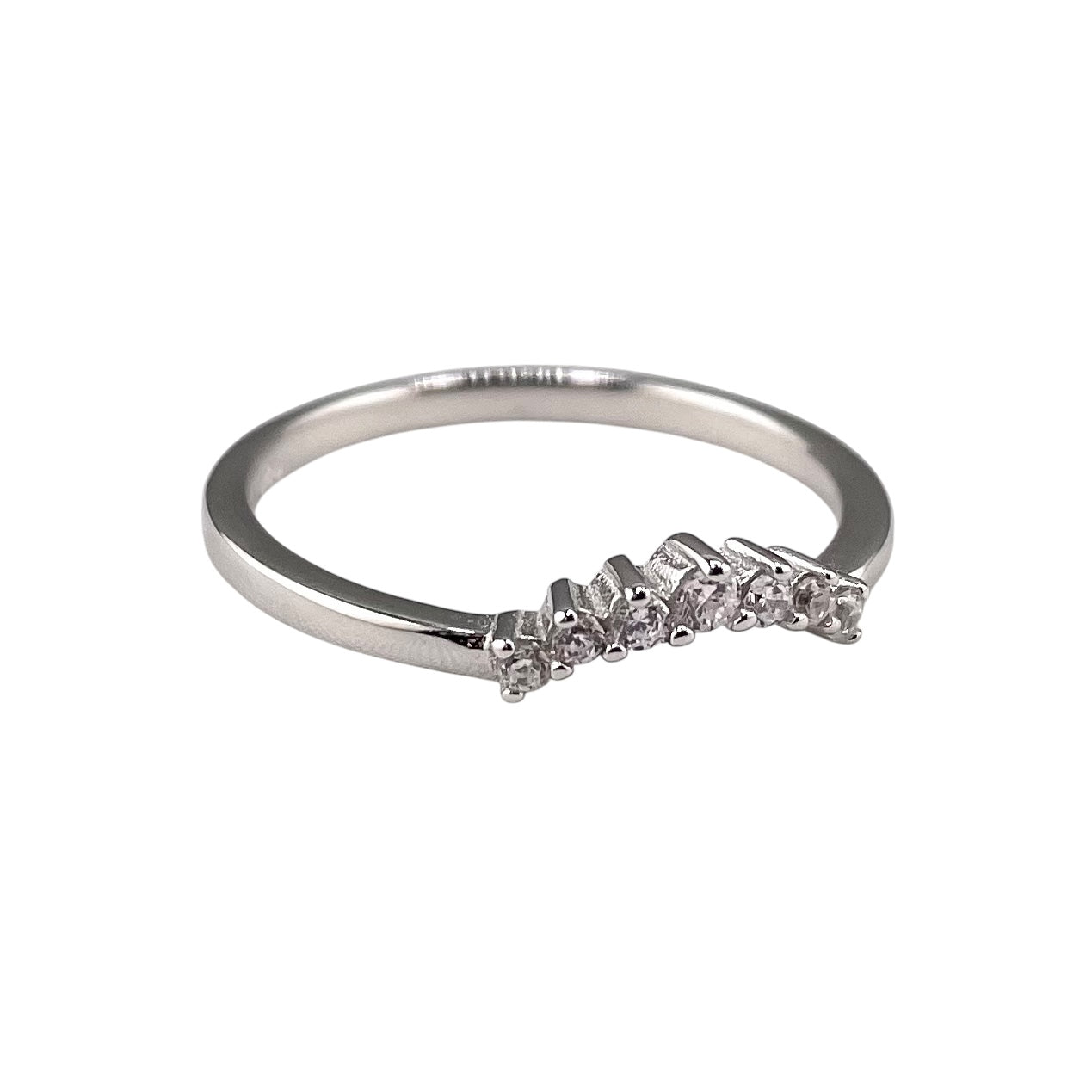 CZ Ascending Row Ring Sterling Silver