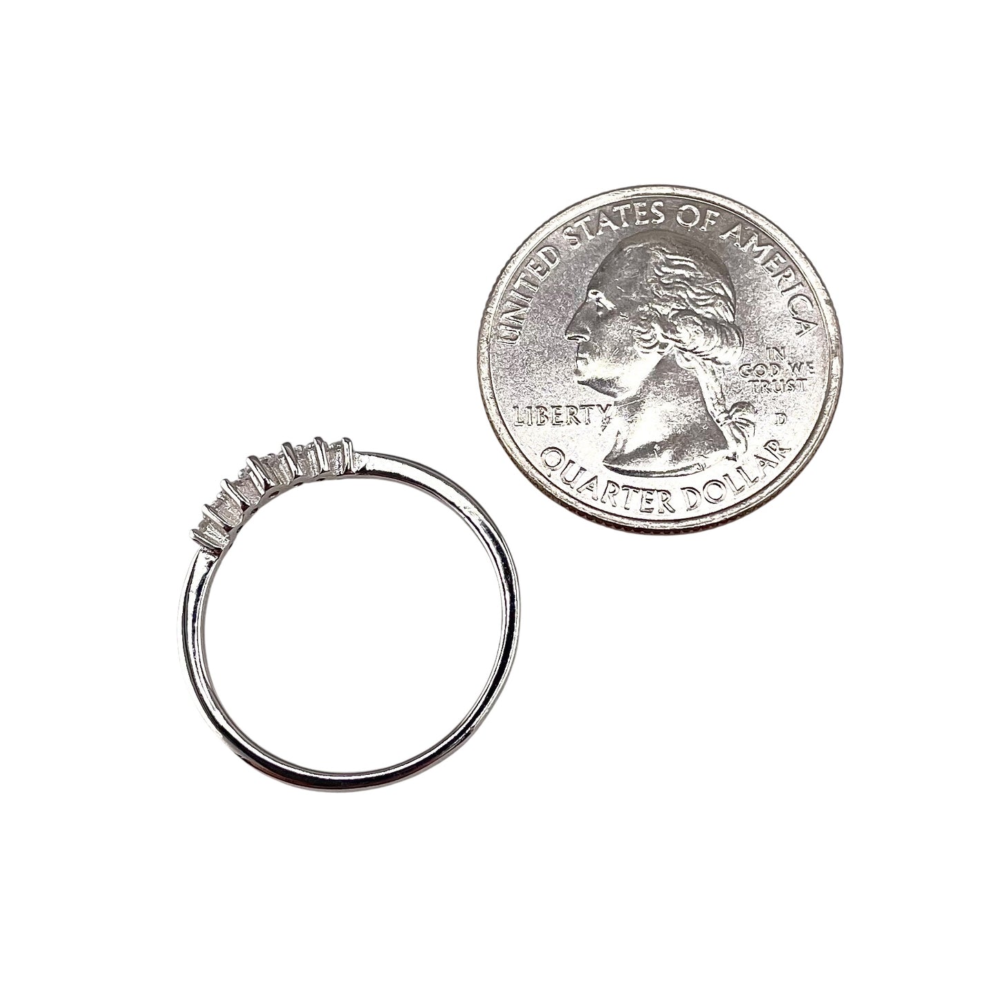 CZ Ascending Row Ring Sterling Silver