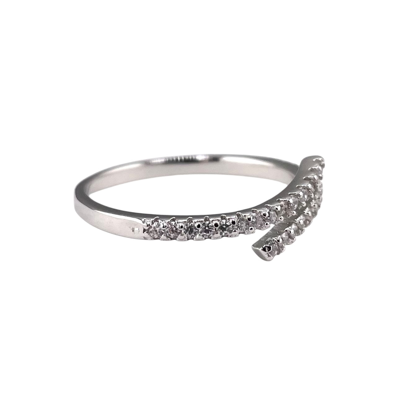 CZ Wrap Row Ring Sterling Silver