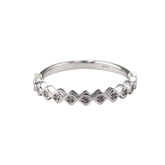 CZ Diamond Row Ring Sterling Silver