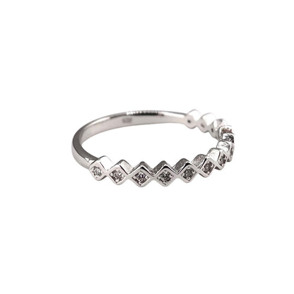 CZ Diamond Row Ring Sterling Silver