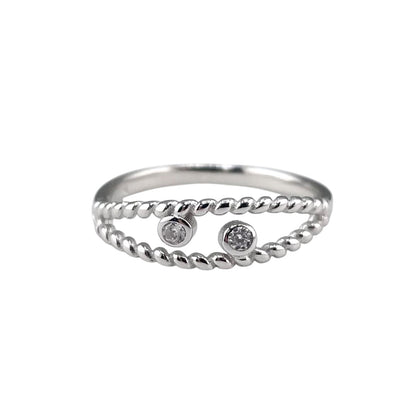 CZ Circle Rope Ring Sterling Silver