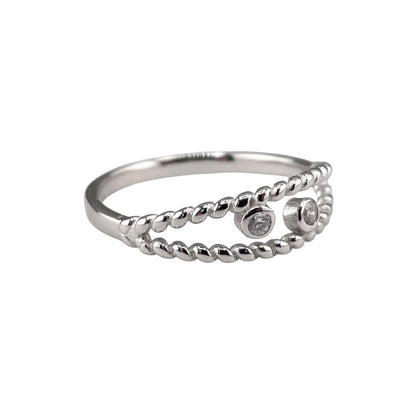 CZ Circle Rope Ring Sterling Silver