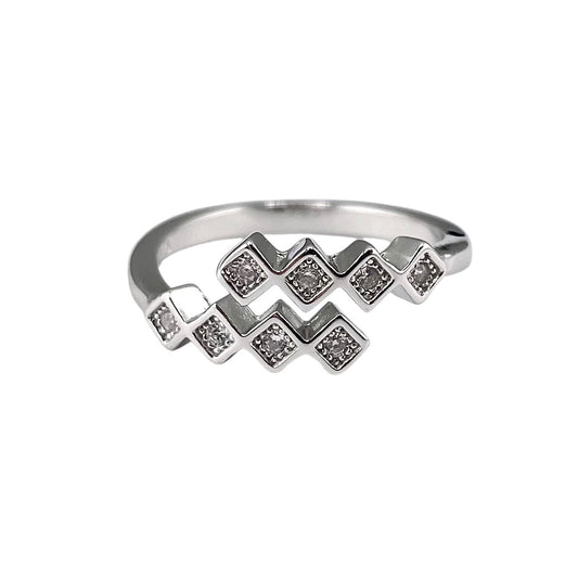 CZ Diamond Wrap Ring Sterling Silver