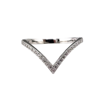 CZ Chevron Ring Sterling Silver