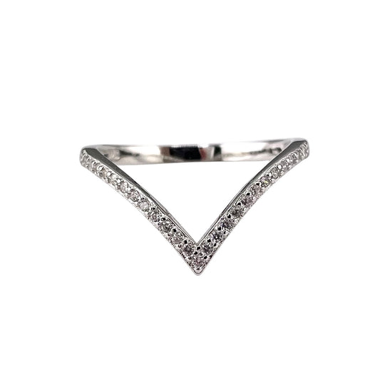 CZ Chevron Ring Sterling Silver
