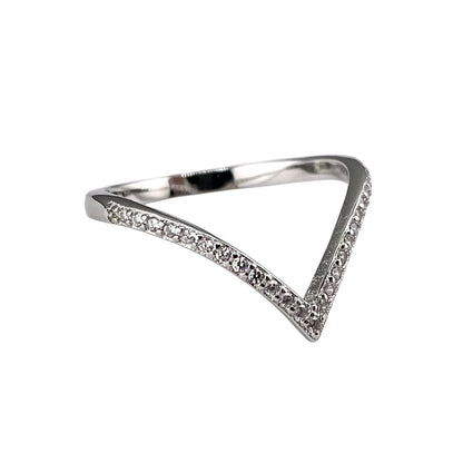 CZ Chevron Ring Sterling Silver
