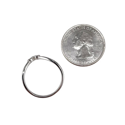 CZ Round Stone Chevron Ring Sterling Silver