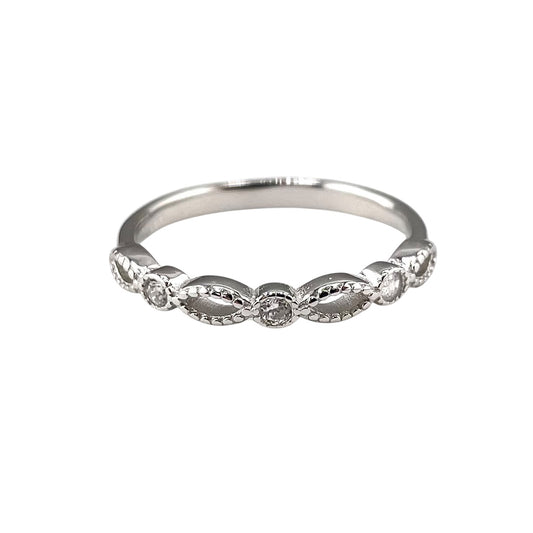 CZ Round Pear Ring Sterling Silver