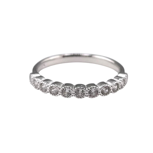 CZ Round Row Ring Sterling Silver