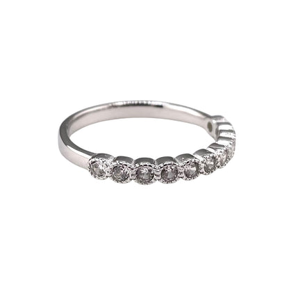 CZ Round Row Ring Sterling Silver