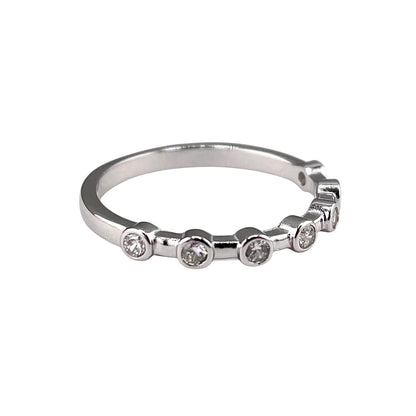 CZ Round Row Ring Sterling Silver