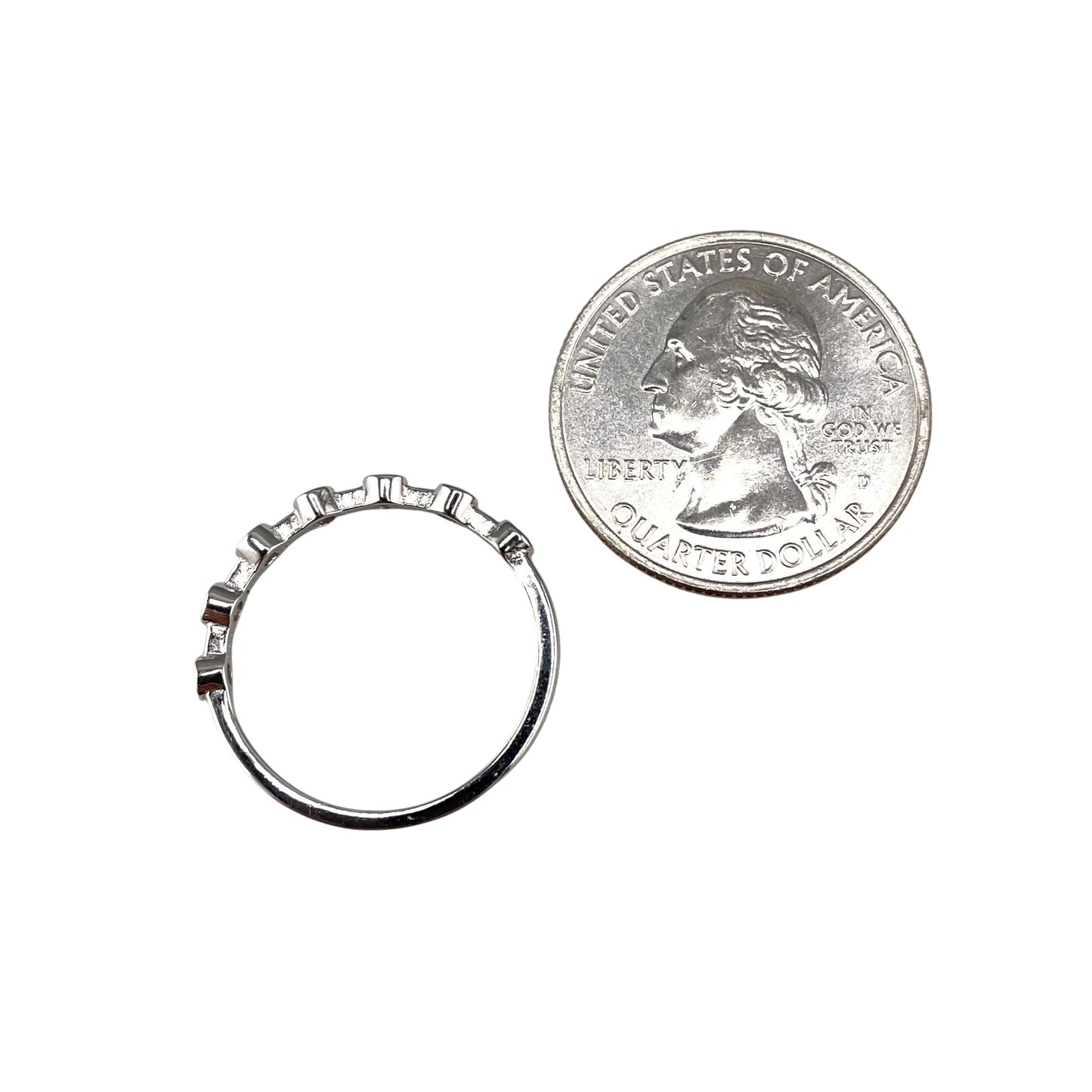 CZ Round Row Ring Sterling Silver