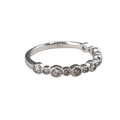 CZ Round Row Ring Sterling Silver