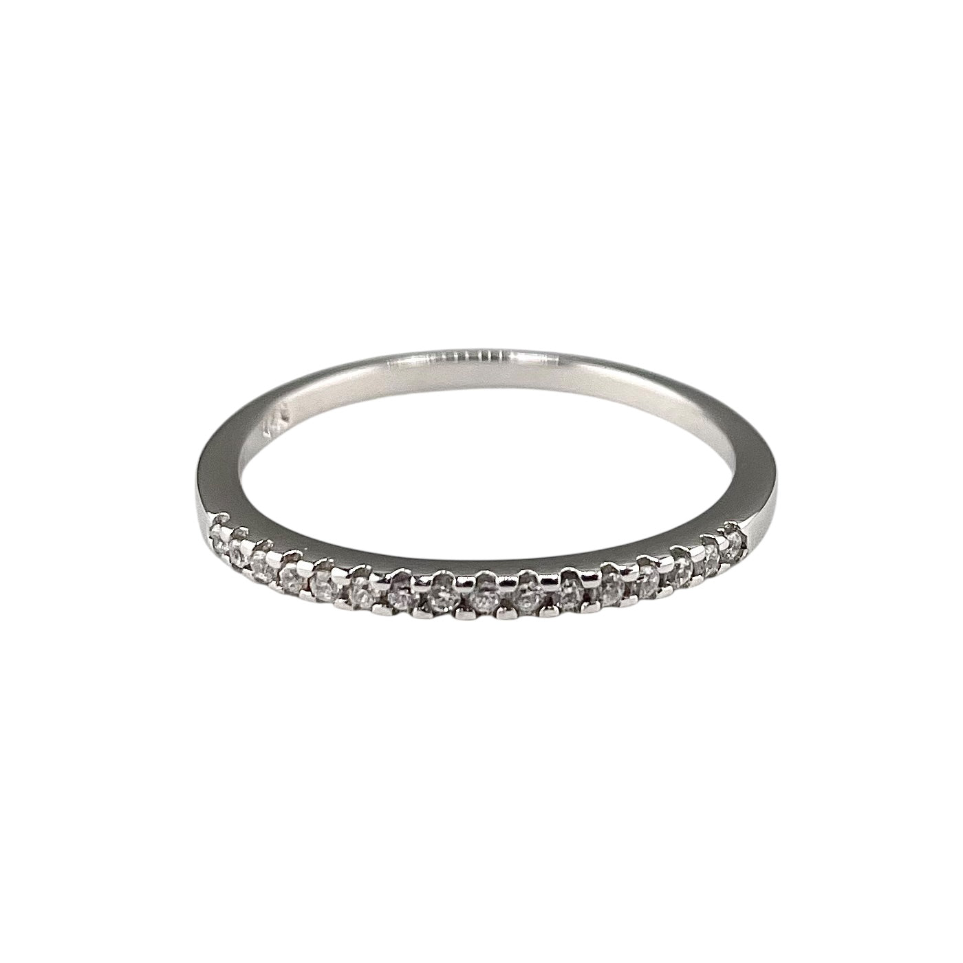 CZ Round Row Ring Sterling Silver