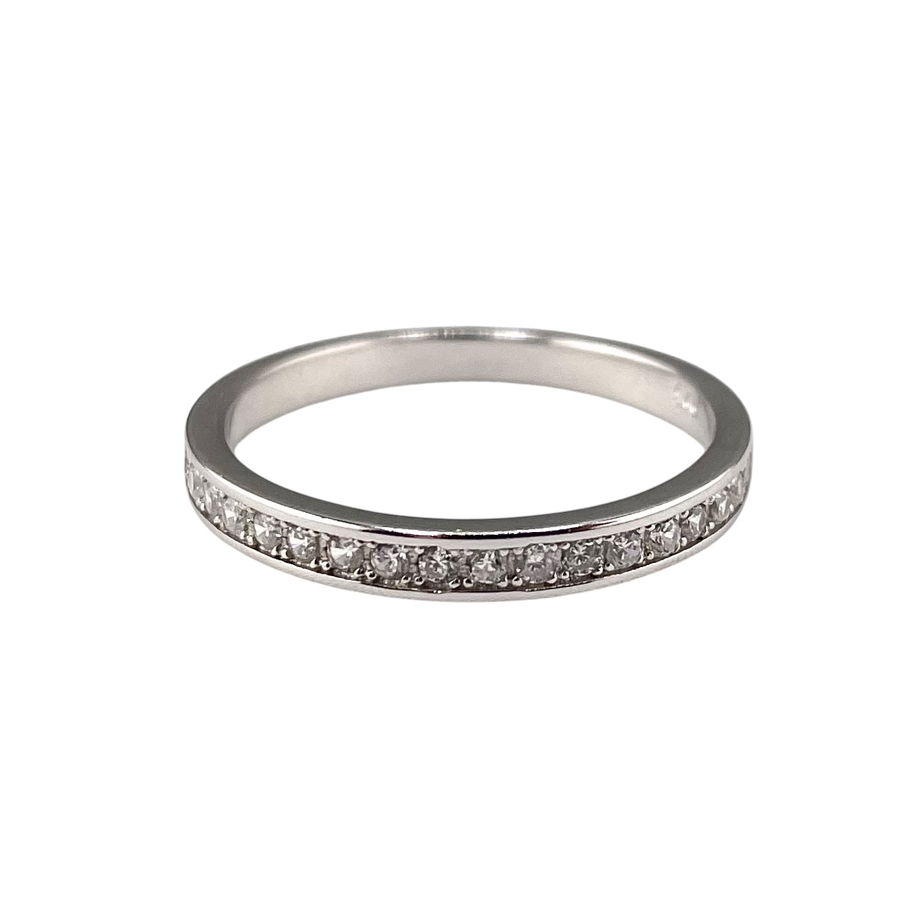 CZ Round Row Ring Sterling Silver