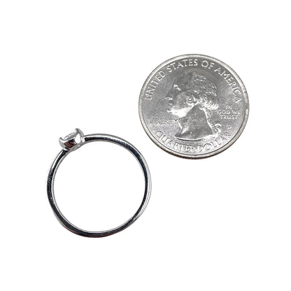 CZ Round Stone Ring Sterling Silver