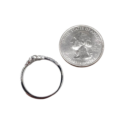 CZ Round Stone Crown Ring Sterling Silver