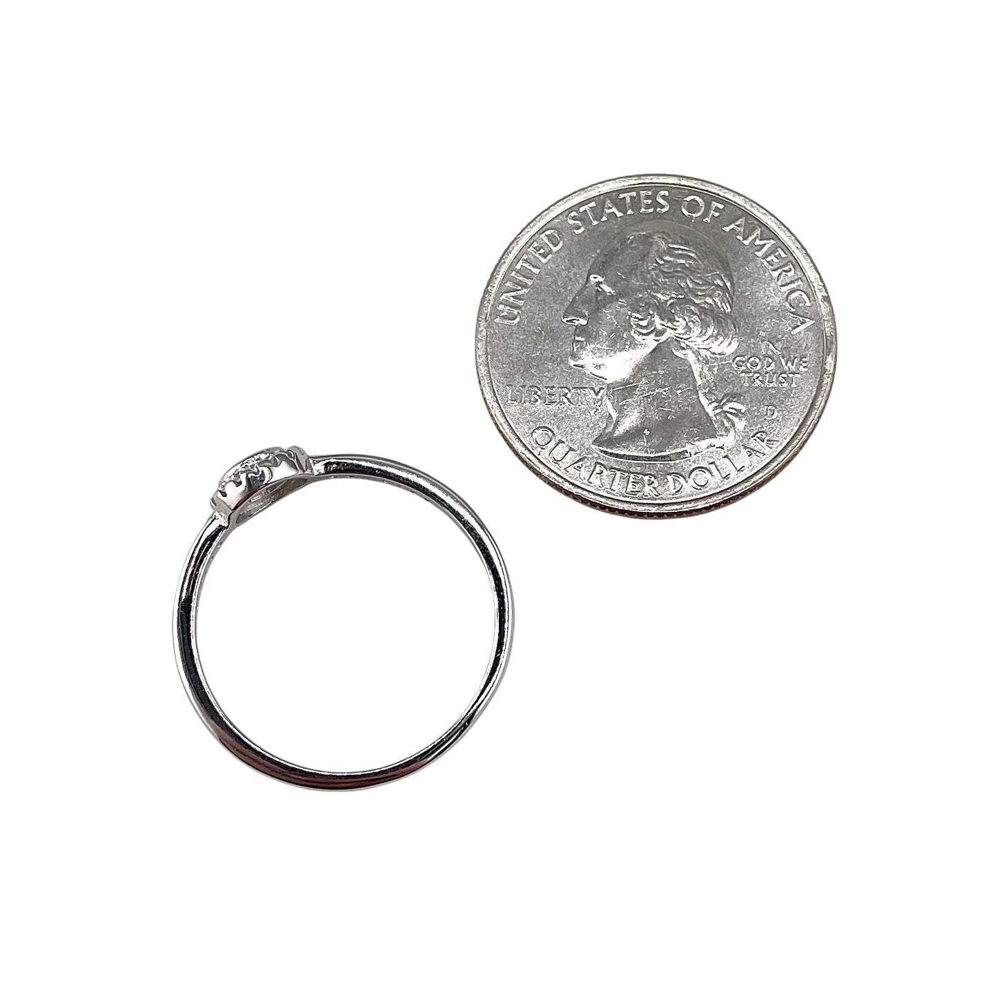 CZ Round Stone Ring Sterling Silver