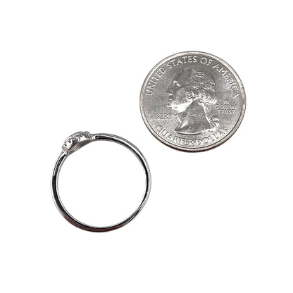 CZ Round Stone Ring Sterling Silver