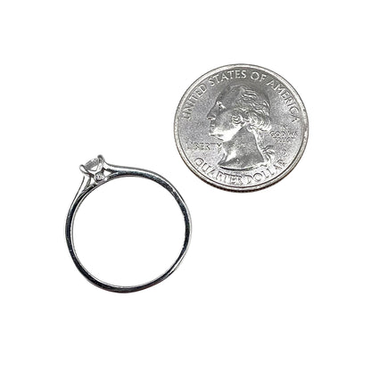 CZ Round Stone Ring Sterling Silver