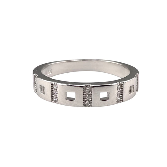 CZ Square Ring Sterling Silver