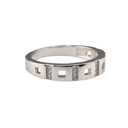 CZ Square Ring Sterling Silver