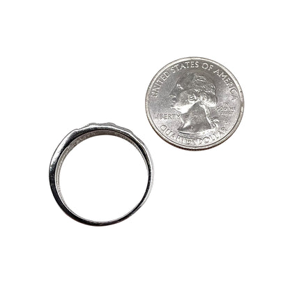 CZ Slant Row Ring Sterling Silver
