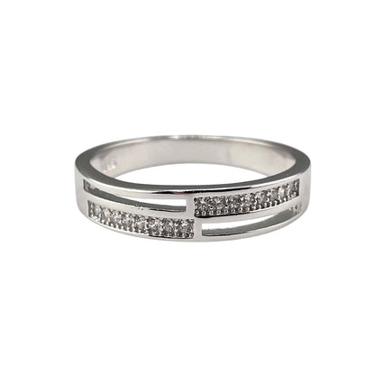 CZ Stack Ring Sterling Silver