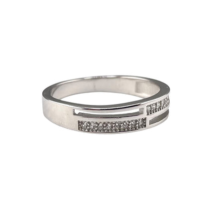 CZ Stack Ring Sterling Silver