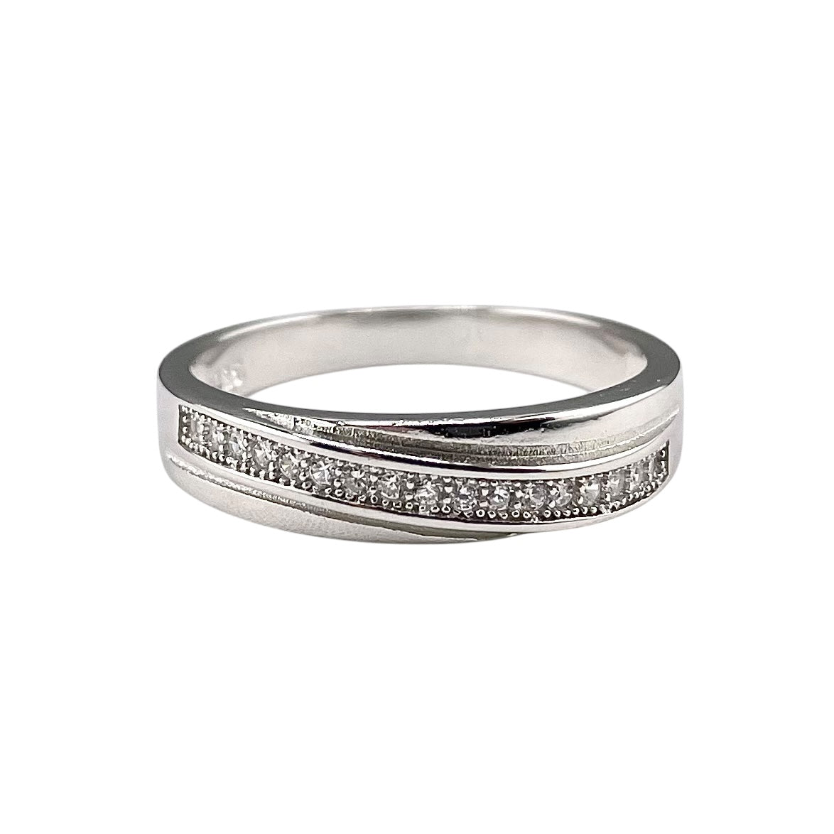 CZ Curve Row Ring Sterling Silver