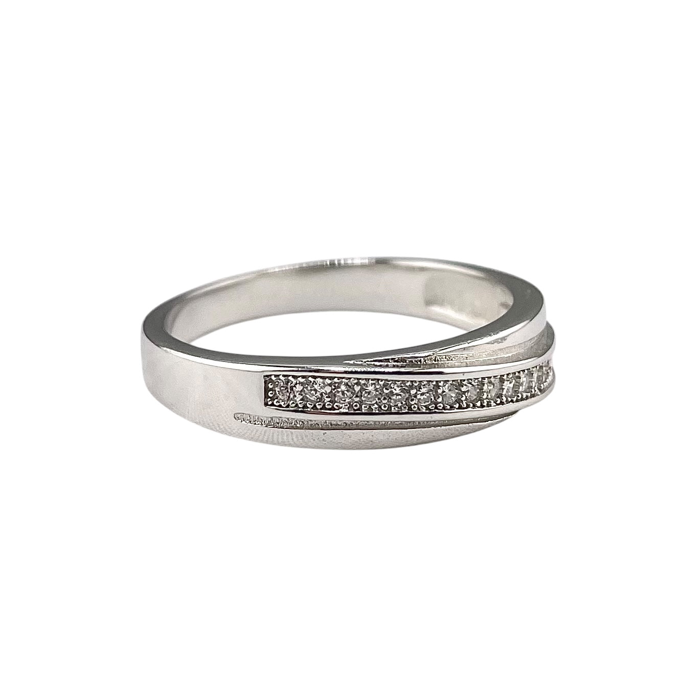 CZ Curve Row Ring Sterling Silver