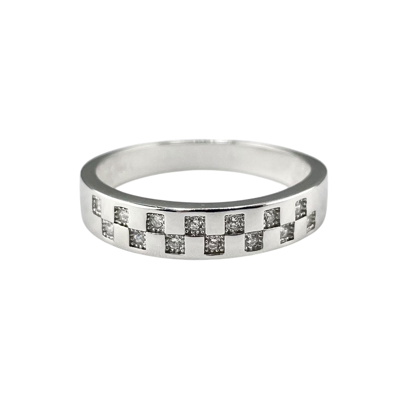 CZ Square Stack Ring Sterling Silver