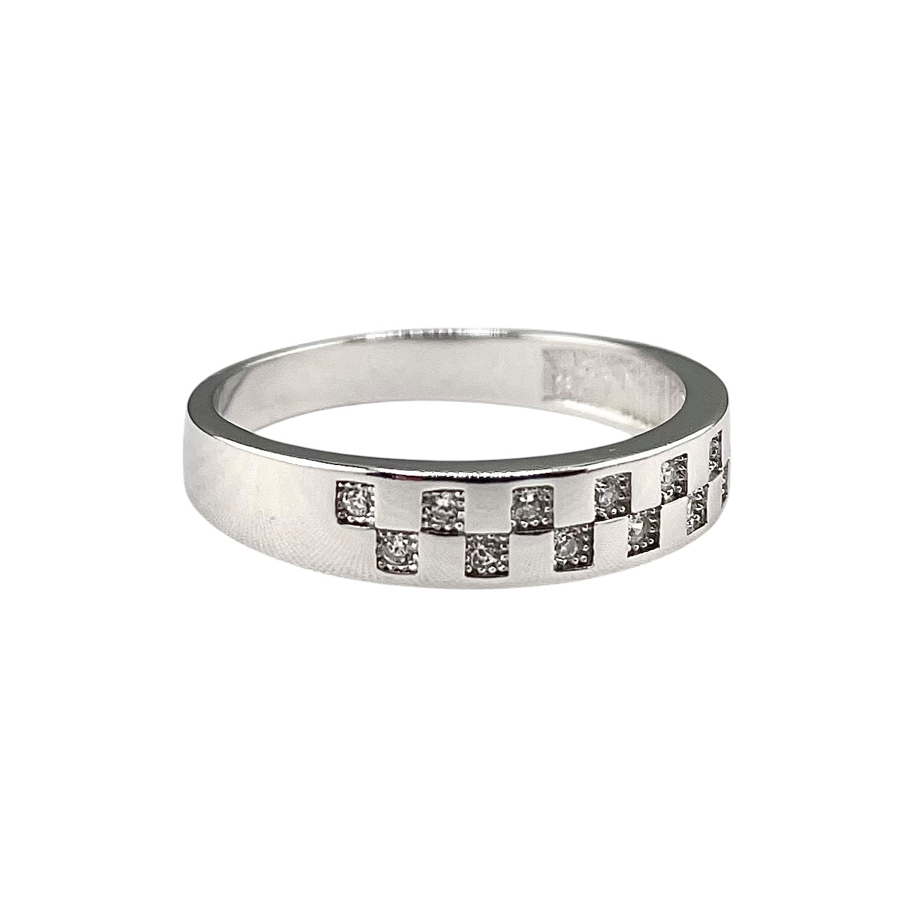 CZ Square Stack Ring Sterling Silver