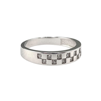 CZ Square Stack Ring Sterling Silver
