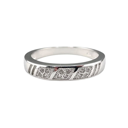 CZ Diamond Stack Ring Sterling Silver