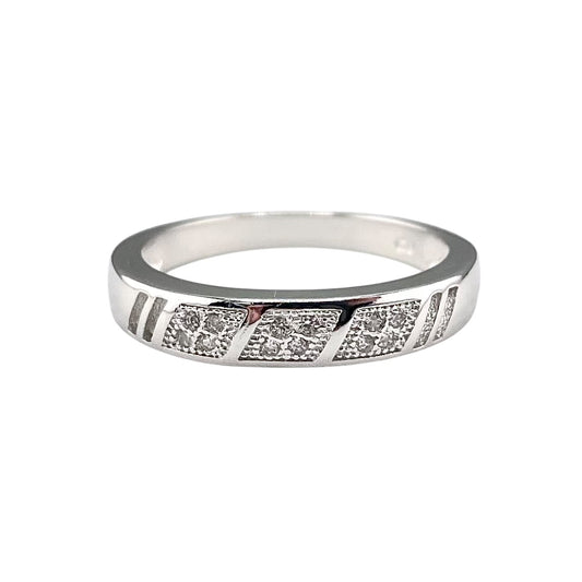 CZ Diamond Stack Ring Sterling Silver