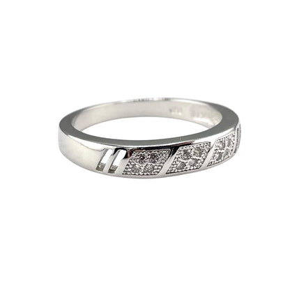 CZ Diamond Stack Ring Sterling Silver