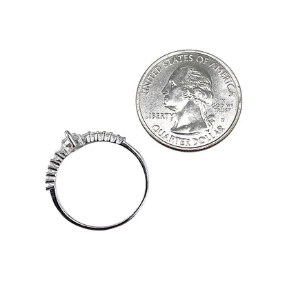 CZ Round Pear Ring Sterling Silver