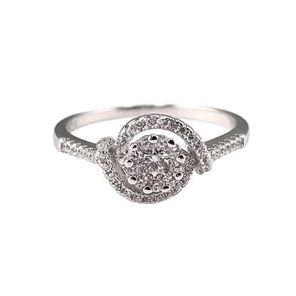 CZ Round Wrap Ring Sterling Silver