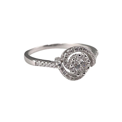 CZ Round Wrap Ring Sterling Silver